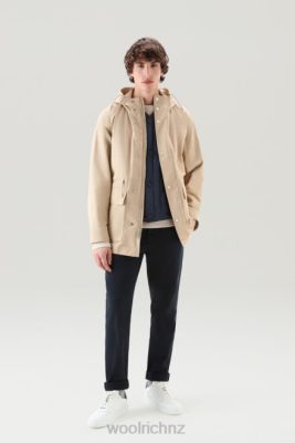 Woolrich Clothing - Woolrich 3-in-1 Mountain Jacket in Soft Byrd Cotton with Quilted Detachable Vest Beach Sand Men DL82425 Clothing