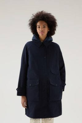 Woolrich Clothing - Woolrich 3-in-1 Sideline Parka in Soft Byrd Cotton with Detachable Padded Vest Melton Blue Women DL82104 Clothing