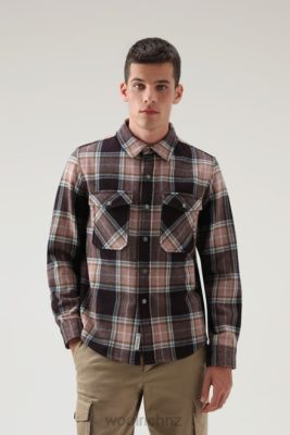 Woolrich Clothing - Woolrich Alaskan Check Overshirt in Recycled Italian Wool Blend Pink Check Men DL82704 Clothing
