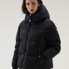 Woolrich Clothing - Woolrich Alsea Short Down Jacket with Detachable Hood Black Women DL82293 Clothing