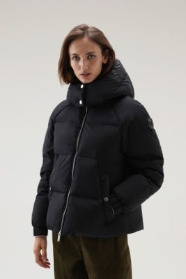 Woolrich Clothing - Woolrich Alsea Short Down Jacket with Detachable Hood Black Women DL82293 Clothing