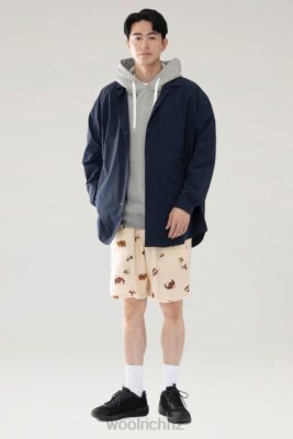 Woolrich Clothing - Woolrich Anytime Shirt in Recycled Stretch Polyester Navy Men DL82530 Clothing