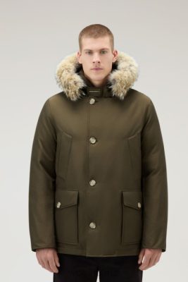 Woolrich Clothing - Woolrich Arctic Anorak in Ramar Cloth with Detachable Fur Dark Green Men DL82851 Clothing