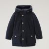 Woolrich Clothing - Woolrich B Arctic Parka in Ramar with Protective Hood Melton Blue Boys DL82929 Clothing