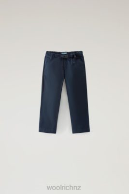 Woolrich Clothing - Woolrich B Garment-Dyed Pants in Stretch Cotton Melton Blue Boys DL82896 Clothing