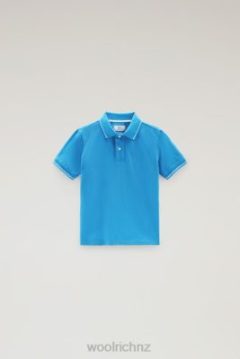 Woolrich Clothing - Woolrich B Monterey Polo in Stretch Cotton Piquet Campanula Blue Boys DL82905 Clothing
