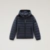 Woolrich Clothing - Woolrich B Sundance Down Jacket with Hood Melton Blue Boys DL82863 Clothing