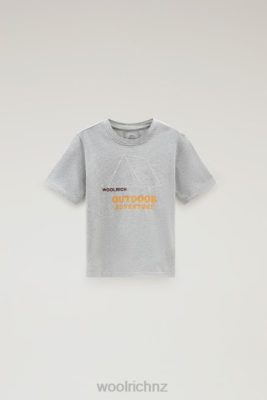Woolrich Clothing - Woolrich B Tee in Pure Cotton with Print Light Grey Melange Boys DL82890 Clothing