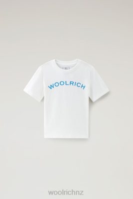 Woolrich Clothing - Woolrich B Varsity Logo Tee in Pure Cotton Arctic White Boys DL82875 Clothing