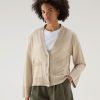Woolrich Clothing - Woolrich Cardigan in a Cotton Cashmere Blend Beige Melange Women DL82113 Clothing