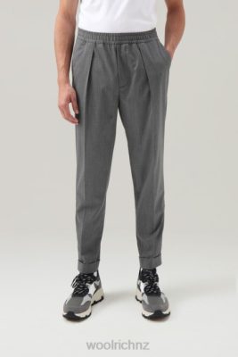Woolrich Clothing - Woolrich Commuting Pants in Eco-Comfort Wool Blend Medium Grey Melange Men DL82698 Clothing