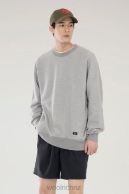 Woolrich Clothing - Woolrich Crewneck Sweatshirt in a Cotton Fleece and Cordura Nylon Blend Top Grey Men DL82521 Clothing