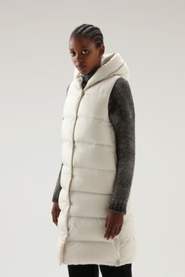 Woolrich Clothing - Woolrich Ellis Long Microfiber Vest Milky Cream Women DL82317 Clothing