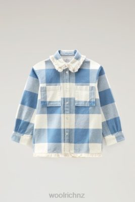 Woolrich Clothing - Woolrich G Flannel Buffalo Check Overshirt with Fringe Pale Cloud Check Girls DL82920 Clothing