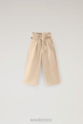 Woolrich Clothing - Woolrich G High-Rise Pants in Pure Cotton Poplin Beach Sand Girls DL82893 Clothing