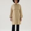 Woolrich Clothing - Woolrich Havice Trench Coat in Pure Cotton Feather Beige Women DL8295 Clothing