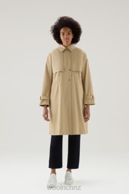 Woolrich Clothing - Woolrich Havice Trench Coat in Pure Cotton Feather Beige Women DL8295 Clothing