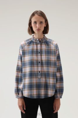 Woolrich Clothing - Woolrich Light Flannel Check Blouse Pink Blue Check Women DL82233 Clothing