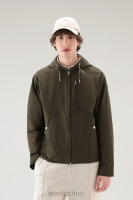 Woolrich Clothing - Woolrich Lobster Jacket in Light Eco Ramar with Hood Dark Green Men DL82482 Clothing