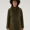 Woolrich Clothing - Woolrich Long Summer Parka in Urban Touch Dark Green Women DL8241 Clothing