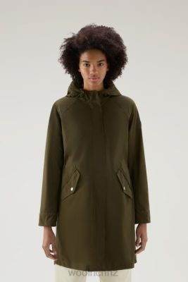 Woolrich Clothing - Woolrich Long Summer Parka in Urban Touch Dark Green Women DL8241 Clothing