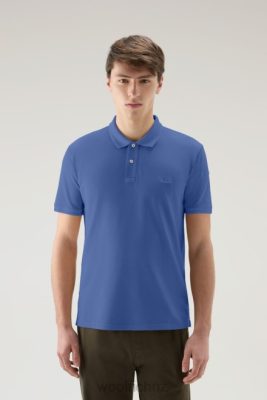 Woolrich Clothing - Woolrich Mackinack Polo in Garment-Dye Stretch Cotton Piquet Union Blue Men DL82812 Clothing