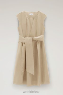 Woolrich Clothing - Woolrich Midi Dress in Pure Cotton Poplin Feather Beige Women DL82332 Clothing