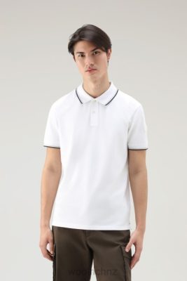 Woolrich Clothing - Woolrich Monterey Polo Shirt in Stretch Cotton Piquet Bright White Men DL82389 Clothing