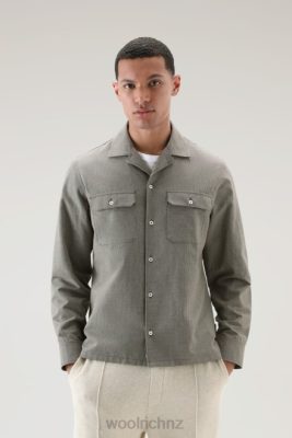Woolrich Clothing - Woolrich Overshirt in a Cotton Linen Blend Brown Pied De Poule Men DL82464 Clothing