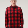 Woolrich Clothing - Woolrich Oxbow Flannel Check Shirt Red Buffalo Men DL82737 Clothing