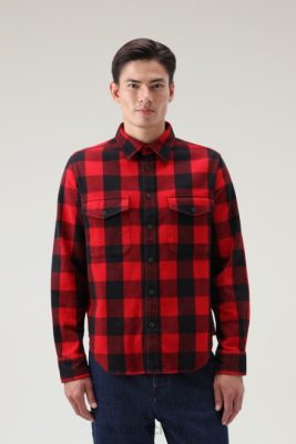 Woolrich Clothing - Woolrich Oxbow Flannel Check Shirt Red Buffalo Men DL82737 Clothing