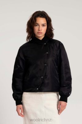 Woolrich Clothing - Woolrich Padded Swan Bomber Jacket in Satin Nylon-Danielle Cathari Black Women DL82188 Clothing
