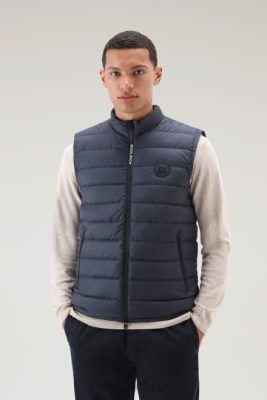 Woolrich Clothing - Woolrich Padded and Quilted Sundance Vest Melton Blue Men DL82473 Clothing