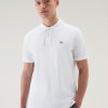 Woolrich Clothing - Woolrich Polo Shirt in Pure Cotton Piquet Bright White Men DL82461 Clothing