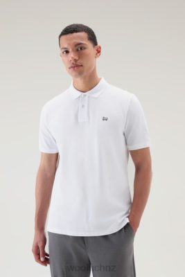 Woolrich Clothing - Woolrich Polo Shirt in Pure Cotton Piquet Bright White Men DL82461 Clothing