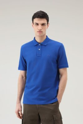 Woolrich Clothing - Woolrich Polo Shirt in Pure Cotton Piquet Union Blue Men DL82545 Clothing