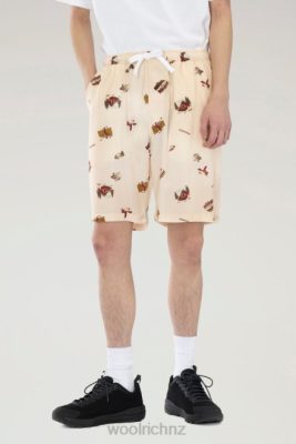 Woolrich Clothing - Woolrich Printed Shorts in Lyocell Beige Men DL82533 Clothing