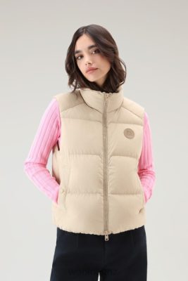 Woolrich Clothing - Woolrich Quilted Vest in Eco Taslan Nylon Beach Sand Women DL82194 Clothing