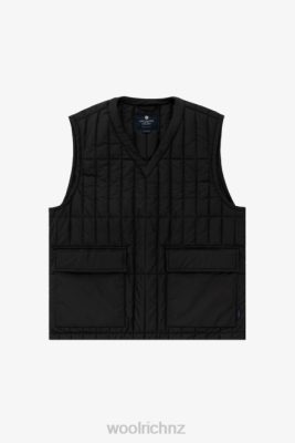 Woolrich Clothing - Woolrich Quilted Vest in Microfiber with Pockets-Aime Leon Dore Black Men DL82770 Clothing