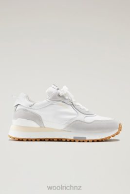 Woolrich Clothing - Woolrich Retro Sneakers in Leather with Nylon Details White White Women DL82182 Footwear