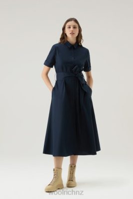 Woolrich Clothing - Woolrich Shirt Dress in Pure Cotton Poplin Melton Blue Women DL825 Clothing