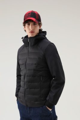 Woolrich Clothing - Woolrich Softshell Hybrid Jacket with Front Quilting Black Men DL82752 Clothing