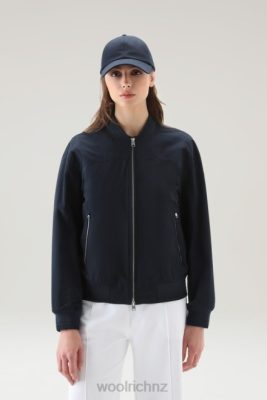 Woolrich Clothing - Woolrich Summer Bomber in Urban Touch Melton Blue Women DL8238 Clothing