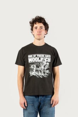 Woolrich Clothing - Woolrich T-shirt in Pure Cotton-One Of These Days Faded Black Men DL82593 Clothing