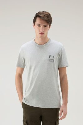 Woolrich Clothing - Woolrich T-shirt in Pure Cotton with Yellowstone Graphic Print Light Grey Melange Men DL82434 Clothing
