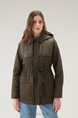 Woolrich Clothing - Woolrich Utility Jacket in Soft Eco Ramar with Hood Dark Green Women DL8247 Clothing
