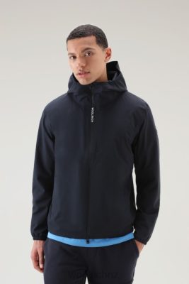Woolrich Clothing - Woolrich Waterproof Pacific Hooded Jacket Melton Blue Men DL82374 Clothing