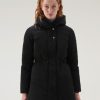 Woolrich Clothing - Woolrich Weoka Parka in Soft Ottoman Fabric Black Women DL82245 Clothing