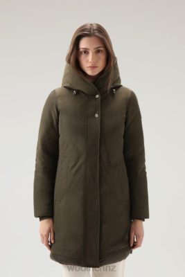Woolrich Clothing - Woolrich Weoka Parka in Soft Ottoman Fabric Dark Green Women DL82281 Clothing