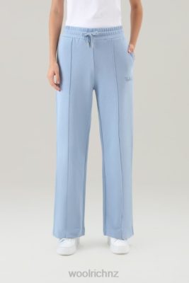 Woolrich Clothing - Woolrich Wide Leg Sweatpants in Pure Cotton Pale Indigo Women DL8253 Clothing